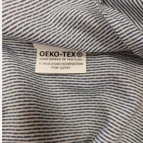 Michael Kors Big Fit White & Blue  Pinstripe Dress Shirt 19 - Picture 5 of 9